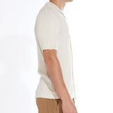 Beckett Sweater Knit Resort Shirt (Cream)