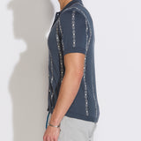 ACE | full placket sweater polo | dark slate