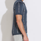ACE | full placket sweater polo | dark slate