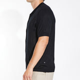 ZARAGOZA | sweater knit resort shirt | black