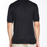 ZARAGOZA | sweater knit resort shirt | black