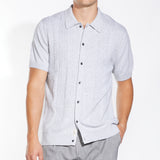 PIANA | sweater knit shirt | heather light gray