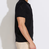 ALEPPO | full placket sweater polo | black