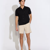 ALEPPO | full placket sweater polo | black