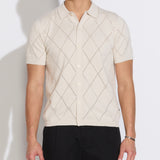ALEPPO | full placket sweater polo | stone