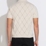 ALEPPO | full placket sweater polo | stone