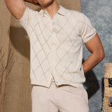 ALEPPO | full placket sweater polo | stone
