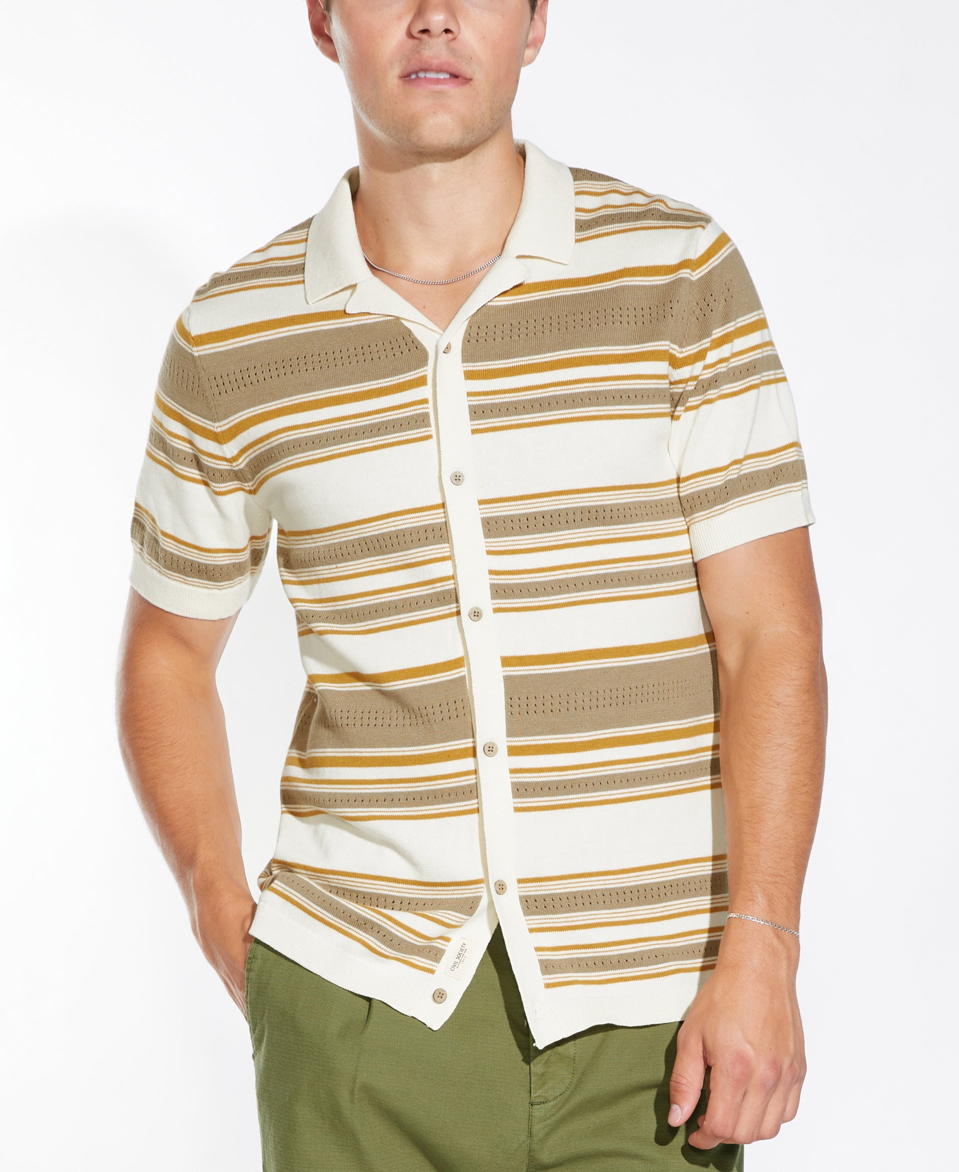 ARGOS | sweater knit resort shirt | cream