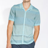 FARO | sweater knit resort shirt | aqua