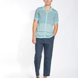FARO | sweater knit resort shirt | aqua
