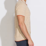KALINO | full placket sweater polo | ecru