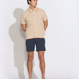 KALINO | full placket sweater polo | ecru