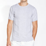 GRAVINA | sweater knit tee | heather light gray