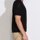 SHAFA | boxy fit sweater knit tee | black