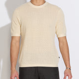 SHAFA | boxy fit sweater knit tee | natural