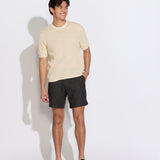 SHAFA | boxy fit sweater knit tee | natural