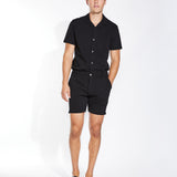 CLYDE | 6" tailored piqué knit short | black