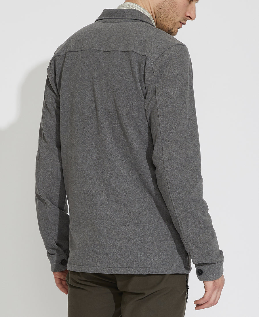 Baldock Marled Knit Shirt Jacket (Gray)