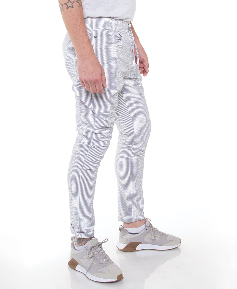 Sutra Seersucker Pants (Black/White)
