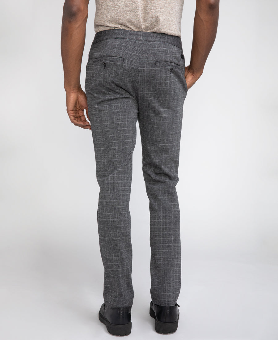 Brooklyn Knit Glen Plaid Pants (Charcoal/Gray)