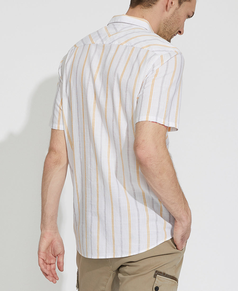 Ivy Striped Shirt (White/Mustard)