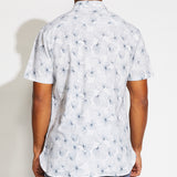 Whittier Printed Linen Blend Shirt (White)