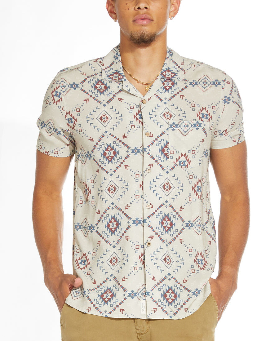 Lodi Printed Resort Shirt (Oatmeal)