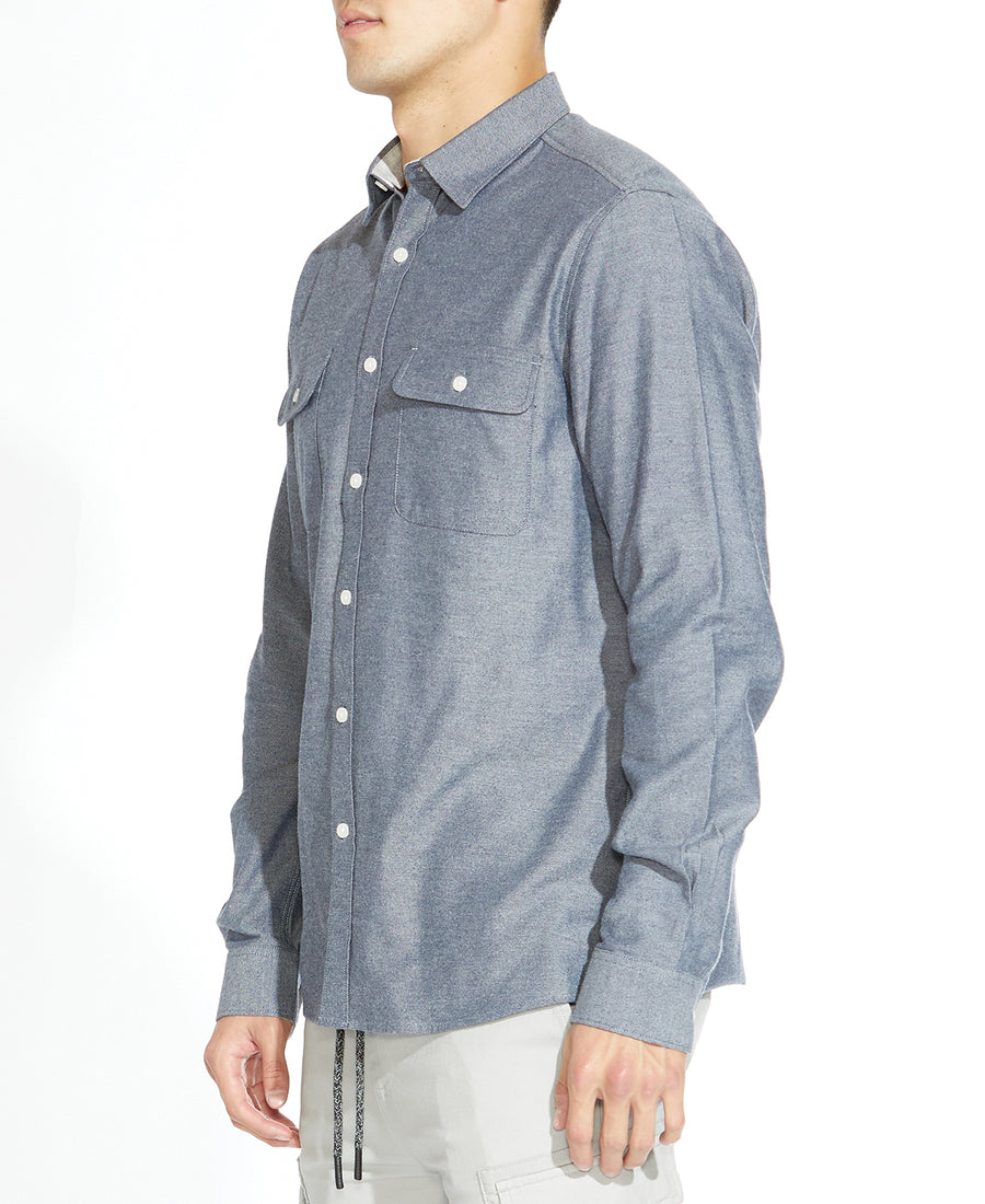 Jeffres Flannel Shirt (Navy)