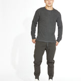 Baird Crewneck Long Sleeve Tee (Heather Dark Charcoal)