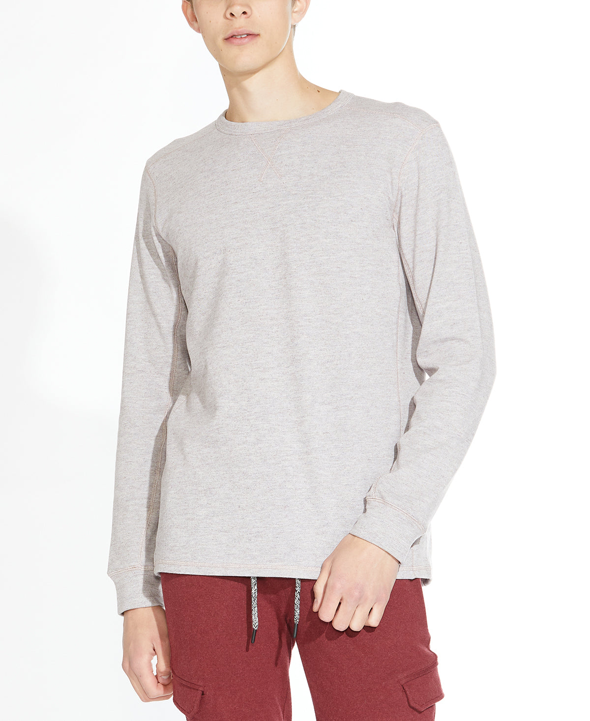 BAIRD | long sleeve tee | heather rum raisin