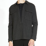 DURBIN | relaxed fit shirt jacket | heather black
