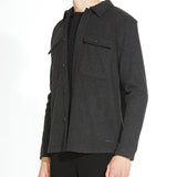 DURBIN | relaxed fit shirt jacket | heather black