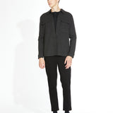 DURBIN | relaxed fit shirt jacket | heather black