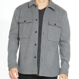DURBIN | relaxed fit shirt jacket | heather charcoal