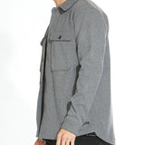 DURBIN | relaxed fit shirt jacket | heather charcoal