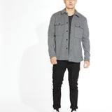 DURBIN | relaxed fit shirt jacket | heather charcoal