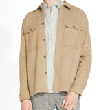 DURBIN | relaxed fit shirt jacket | heather khaki