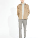 DURBIN | relaxed fit shirt jacket | heather khaki