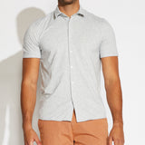 Paseo Button Up Knit Shirt (Heather Light Gray)