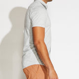 Paseo Button Up Knit Shirt (Heather Light Gray)