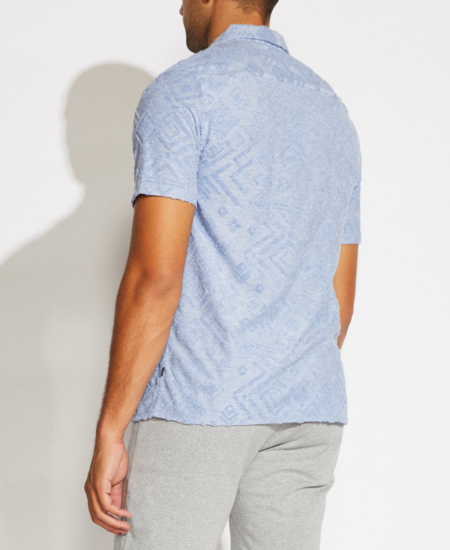 Rico Towelling Resort Shirt (Heather Light Blue)