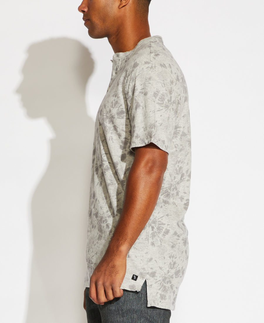 Palu Printed Henley T-Shirt (Heather Gray)