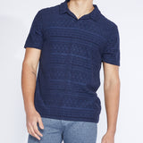 Marion Knit Jacquard Resort Polo (Navy)