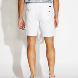 CASABLANCA | 8.5" linen tailored short | white