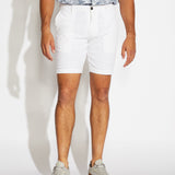 CASABLANCA | 8.5" linen tailored short | white