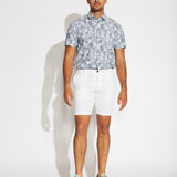 CASABLANCA | 8.5" linen tailored short | white