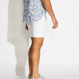 CASABLANCA | 8.5" linen tailored short | white